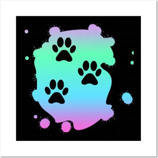 Paw print design Posters and Art